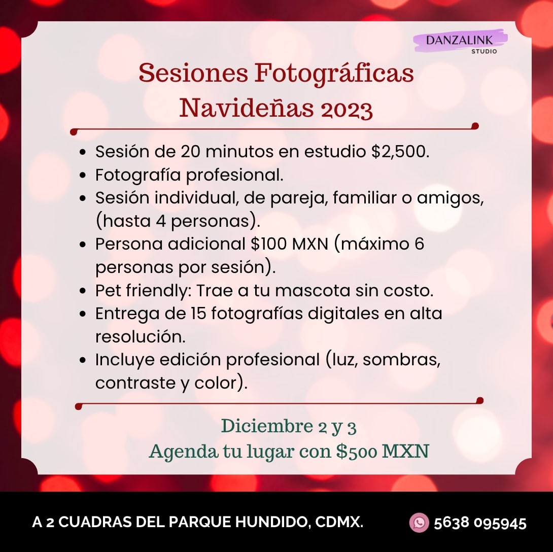 Información para sesiones fotográficas navideñas